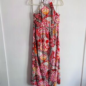 LOFT Vibrant Floral Maxi Dress - Red and Pink